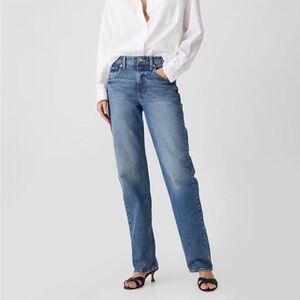 GAP Women's 90’s Loose Mid Rise Blue Jeans